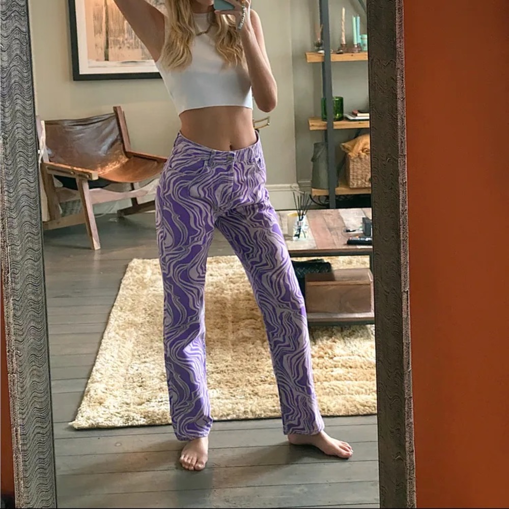 ZARA Printed Straight Leg Jeans 
Size EUR 34 - USA - 2 MEX 24